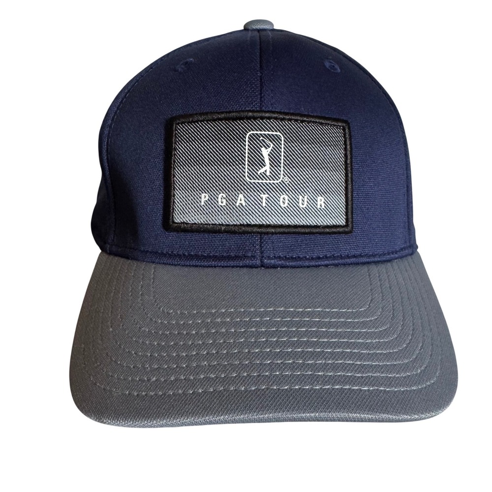 PGA Tour Pro Series Mens Golf Hat Navy Blue Grey Adjustable Baseball Cap NWOT